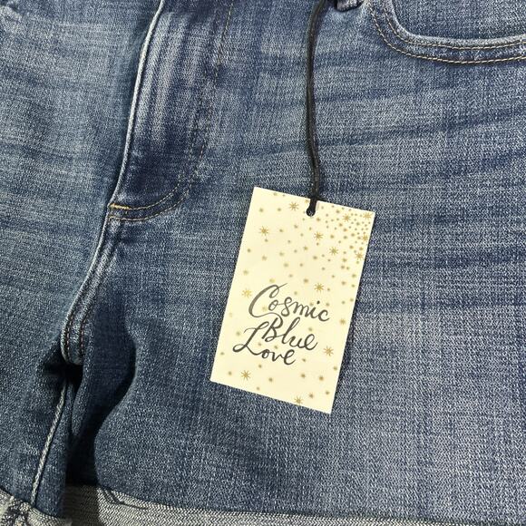 Cosmic Blue Love NWT Jean Shorts in Riptide Washed Cuffed Hem Size 30 - Picture 2 of 7